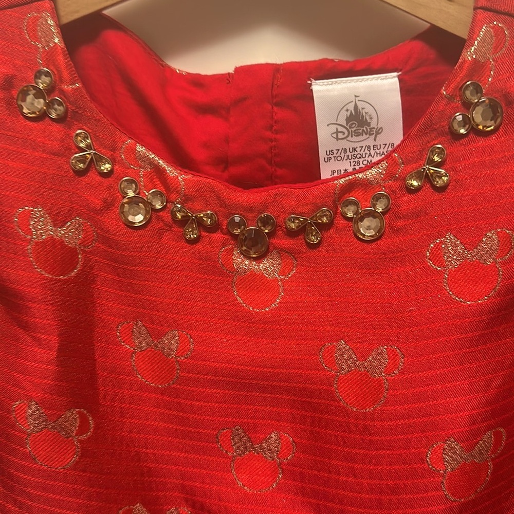 Disney Store Minnie Mouse Holiday Girl's Dress Gems Sparkle Fancy Party Size 7/8 - Picture 9 of 9
